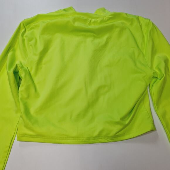 Superdown Nicky Zip Crop Top in Neon Yellow Small - Picture 9 of 10